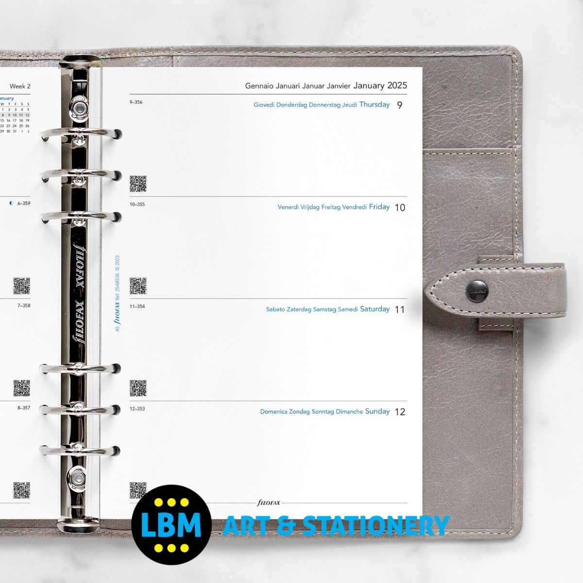 Filofax - 2025 A5 Diary Refill Week On Two Pages Multi Language Insert 25-68516 - LBM Art & Stationery Store