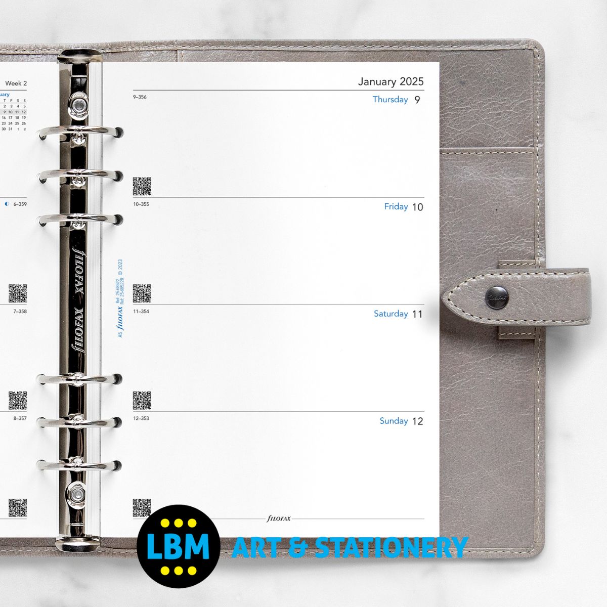 Filofax - 2025 A5 Diary Refill Week On Two Pages Organiser Insert 25-68522 - LBM Art & Stationery Store