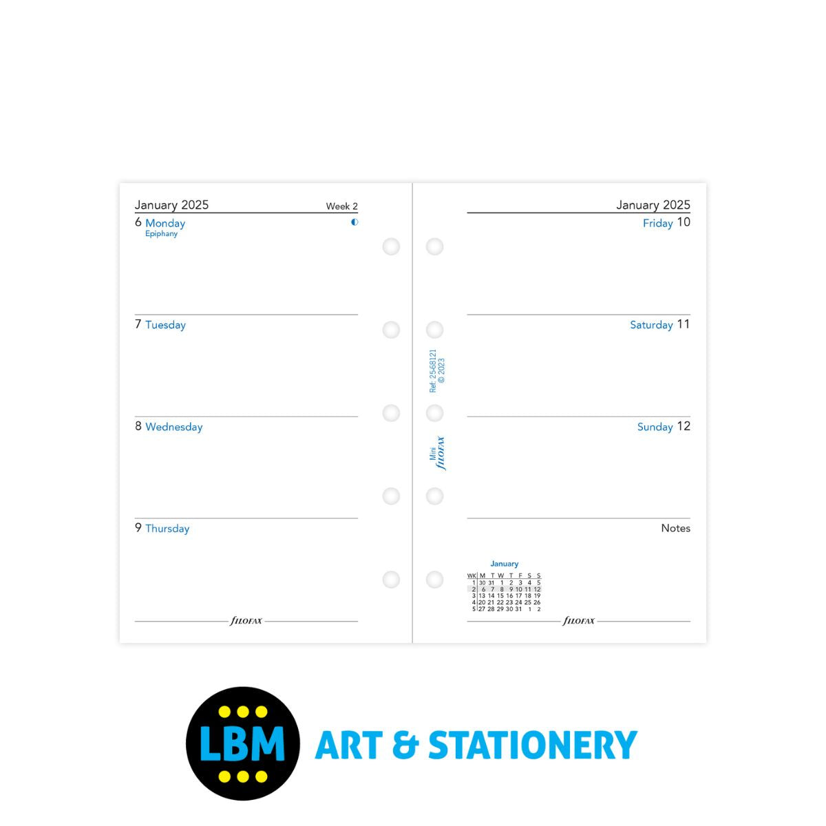 2025 Mini Diary Refill Week On Two Pages Organiser Insert 25-68121