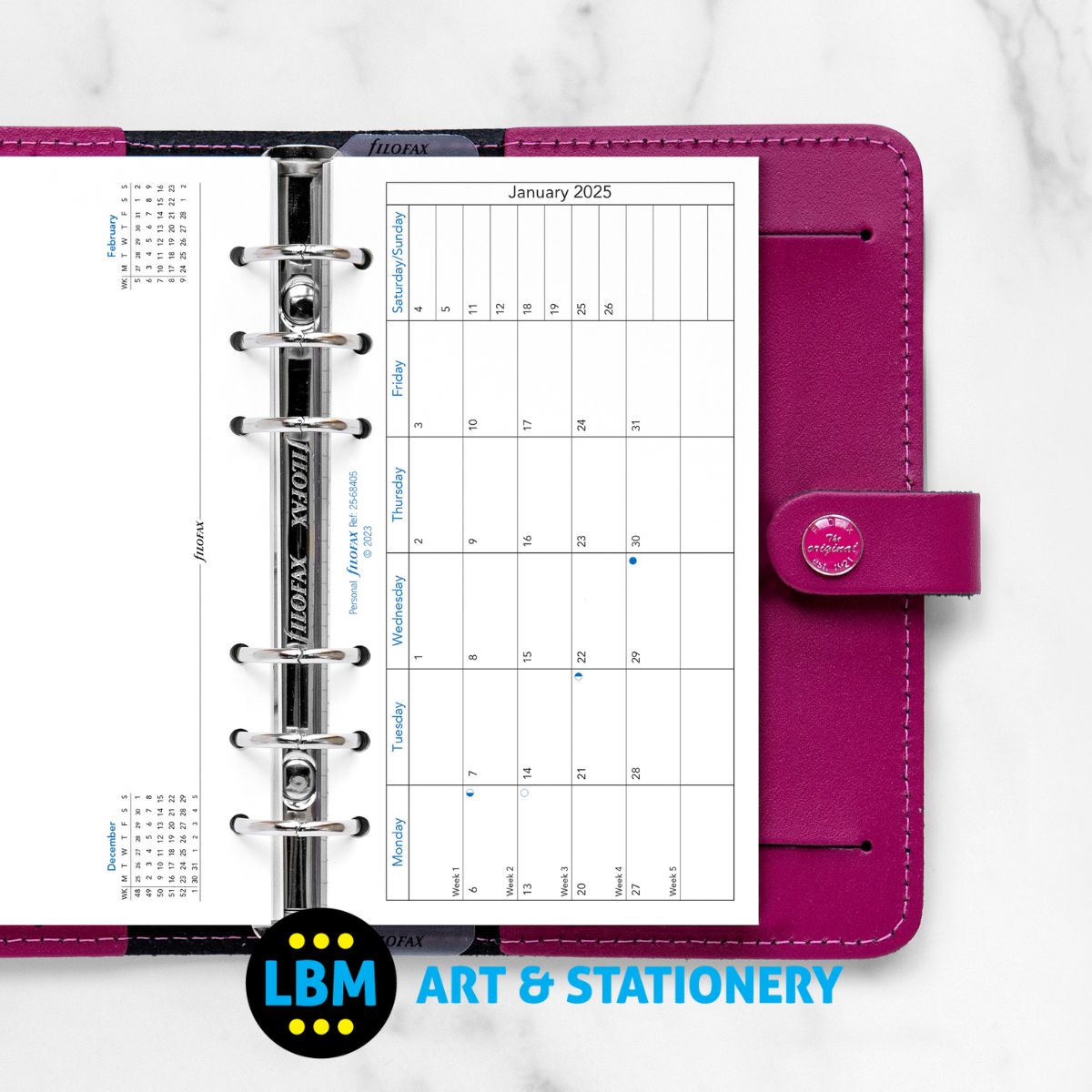 2025 Personal Diary - Month On One Page with Facing Notes 25-68405