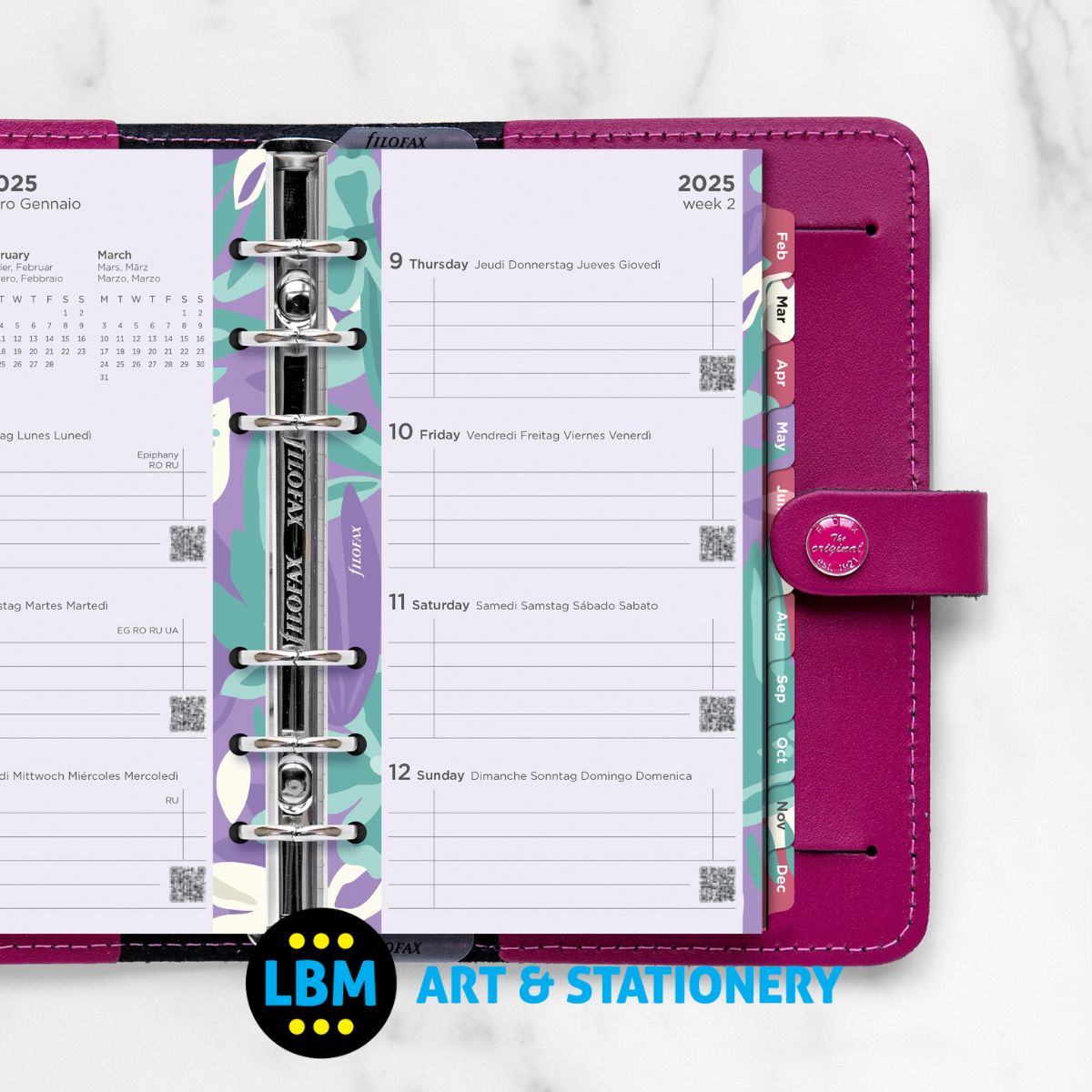 2025 Personal Diary Refill Week On Two Pages Illustrated Floral Pack 25-6341