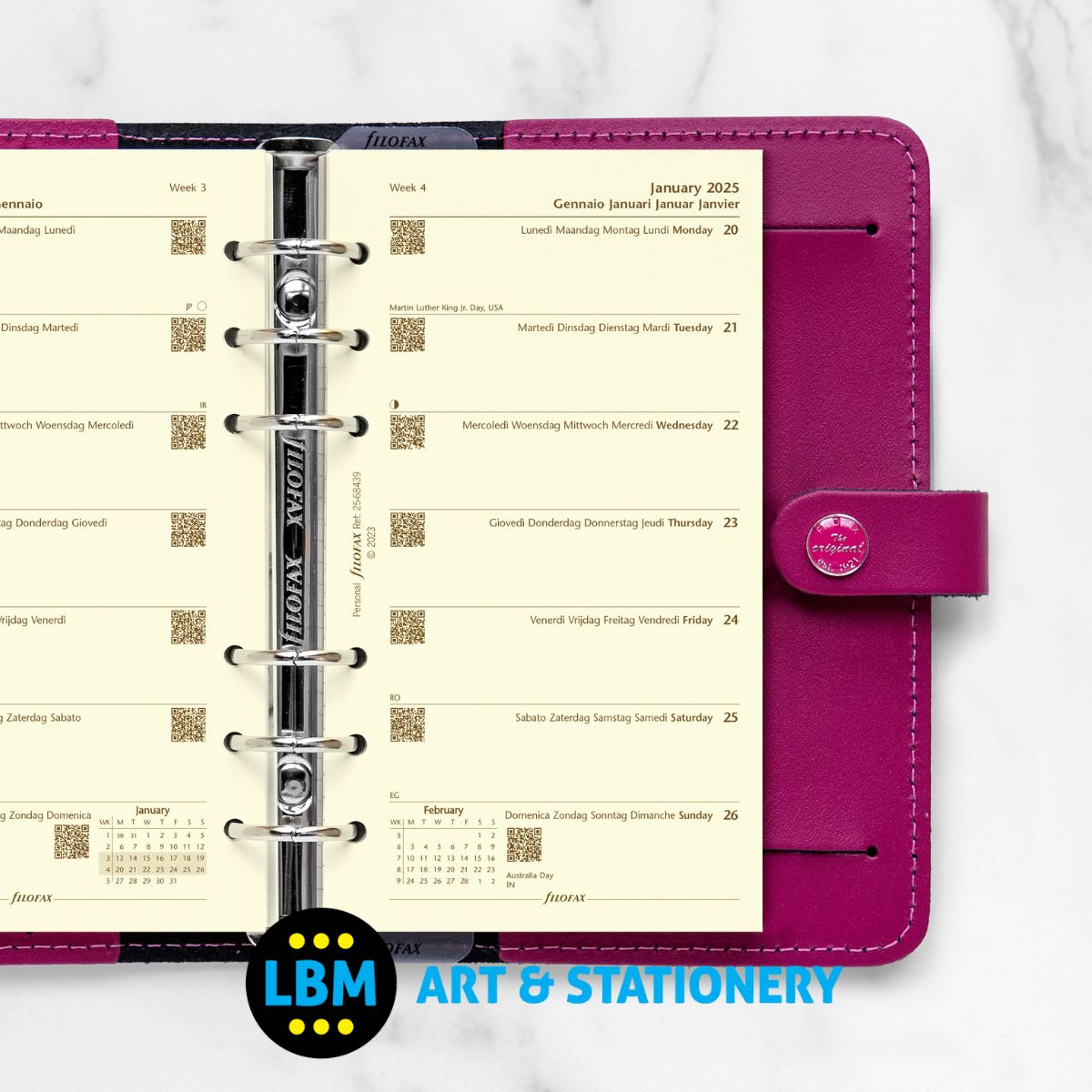 2025 Personal Diary Refill Week On One Page Cotton Cream Insert 25-68439