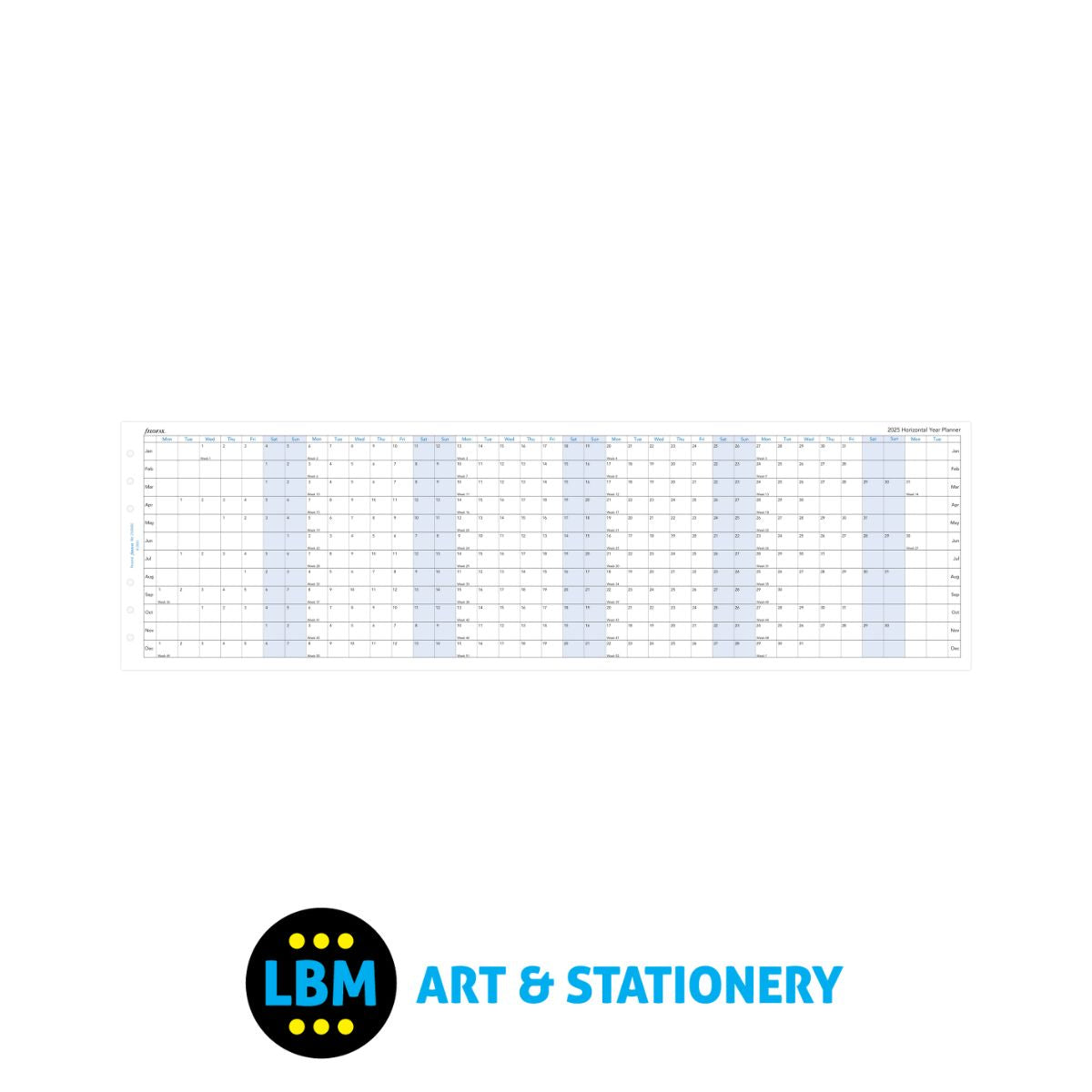 2025 Personal size Year Planner Horizontal Format Diary Refill 25-68401