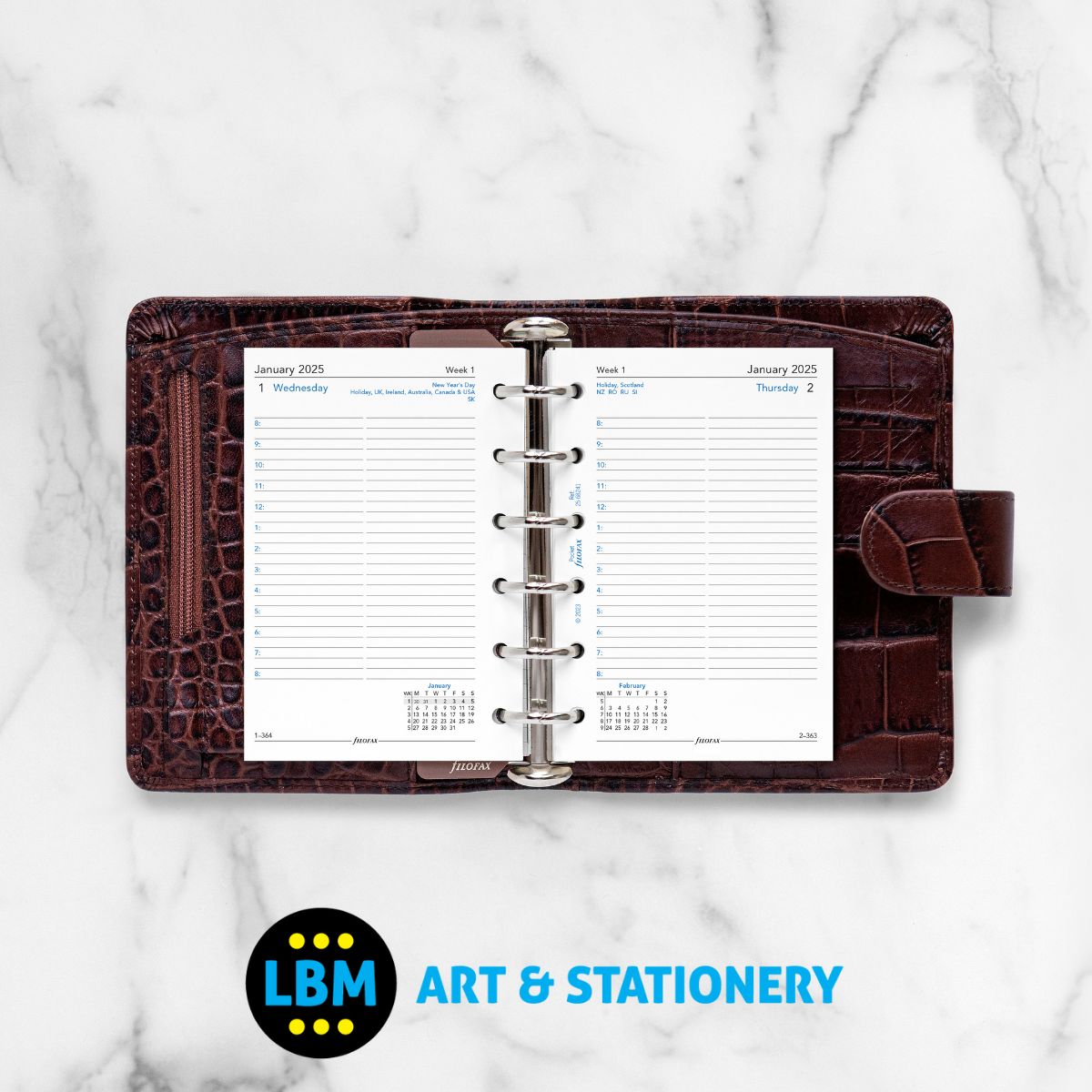 2025 Pocket Diary Refill One Day On A Page Organiser 25-68241