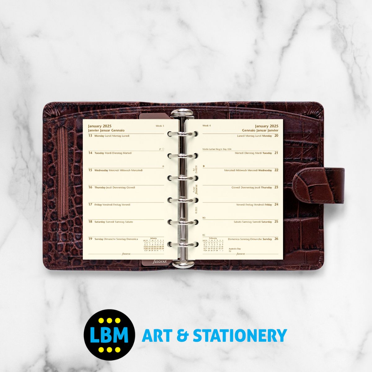 2025 Pocket Diary - Week On One Page Cotton Cream Insert 25-68239