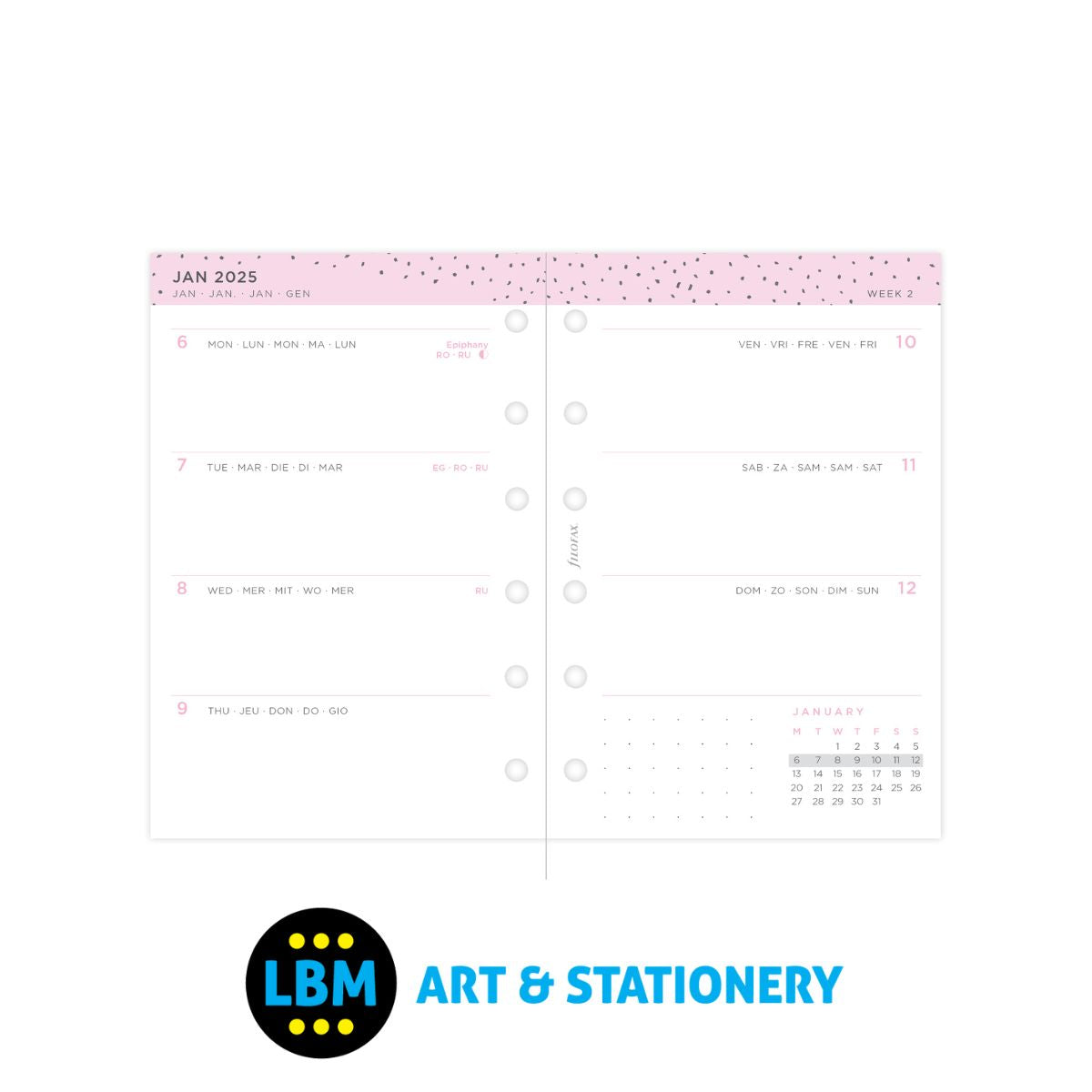 2025 Pocket Diary Refill Week On Two Pages Confetti Design 25-68291