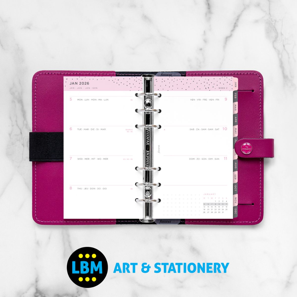 Filofax - 2026 Week On Two Pages Confetti Design Diary Refill - Personal Organiser - 26-68491