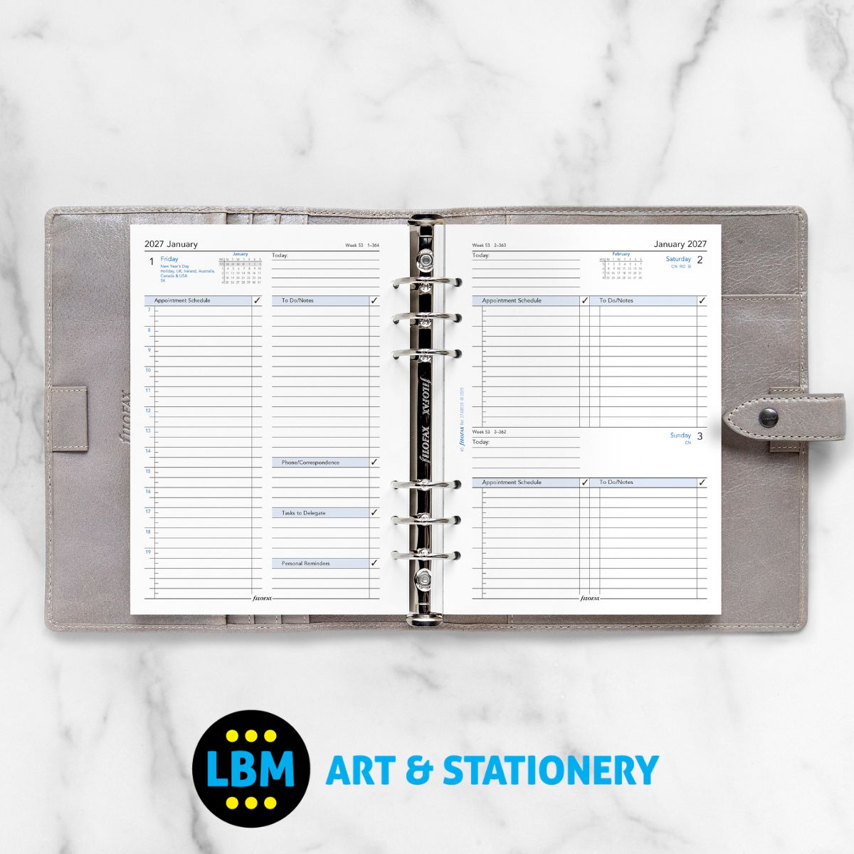  - Filofax - 2027 One Day On A Page Business Format Diary Refill - A5 Organiser - 27-68519 - LBM Art & Stationery Store