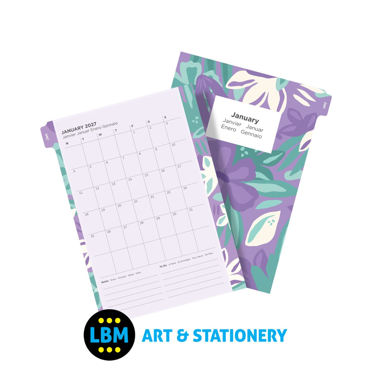 Filofax - 2027 Week On Two Pages Illustrated Floral Diary Refill - A5 Organiser - 27-6351