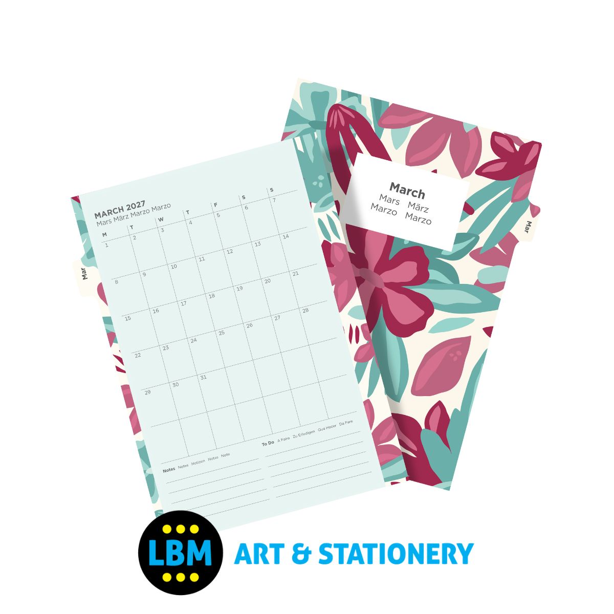 Filofax - 2027 Week On Two Pages Illustrated Floral Diary Refill - A5 Organiser - 27-6351