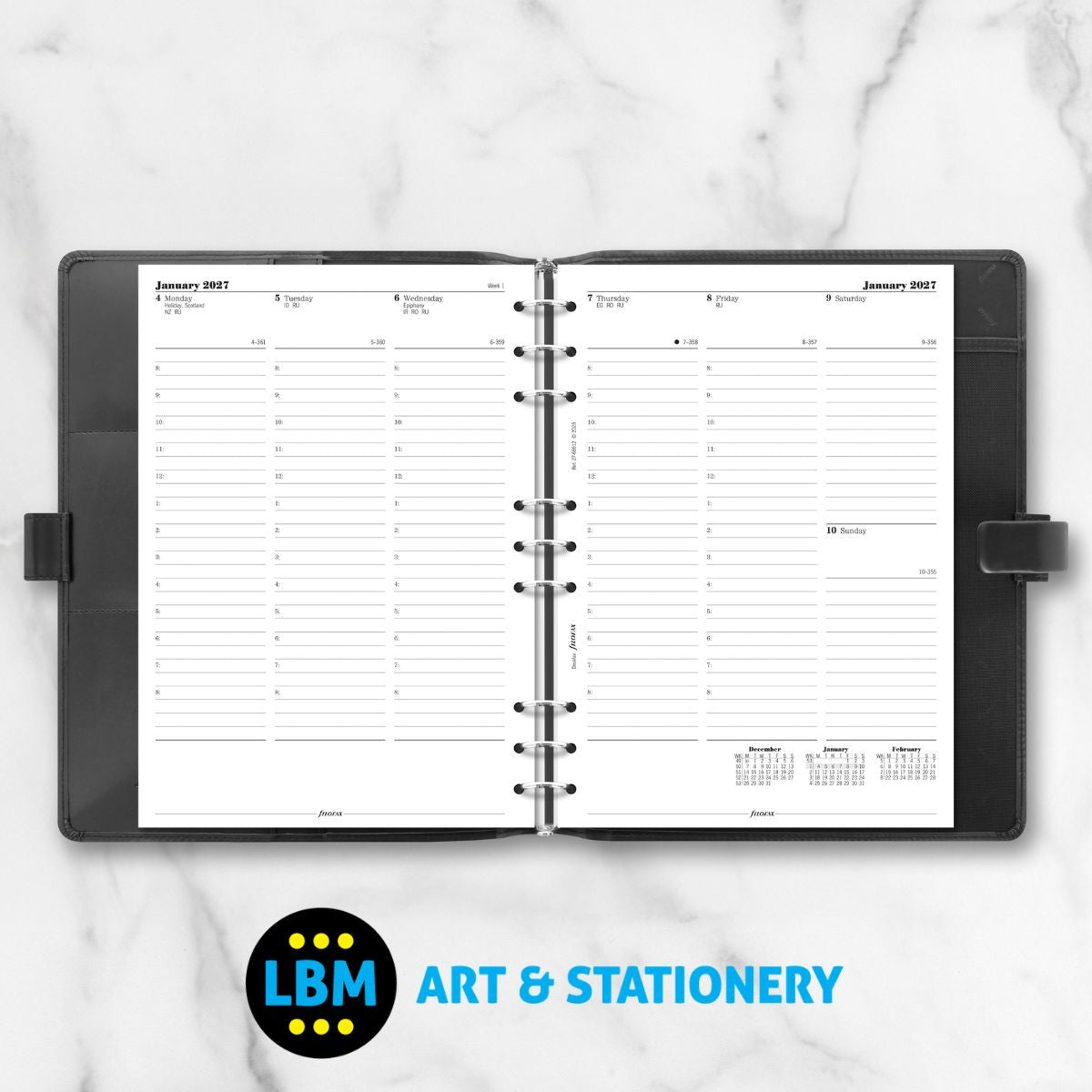  - Filofax - 2027 Week On Two Pages Diary Refill - Deskfax Organiser - 27-68612 - LBM Art & Stationery Store
