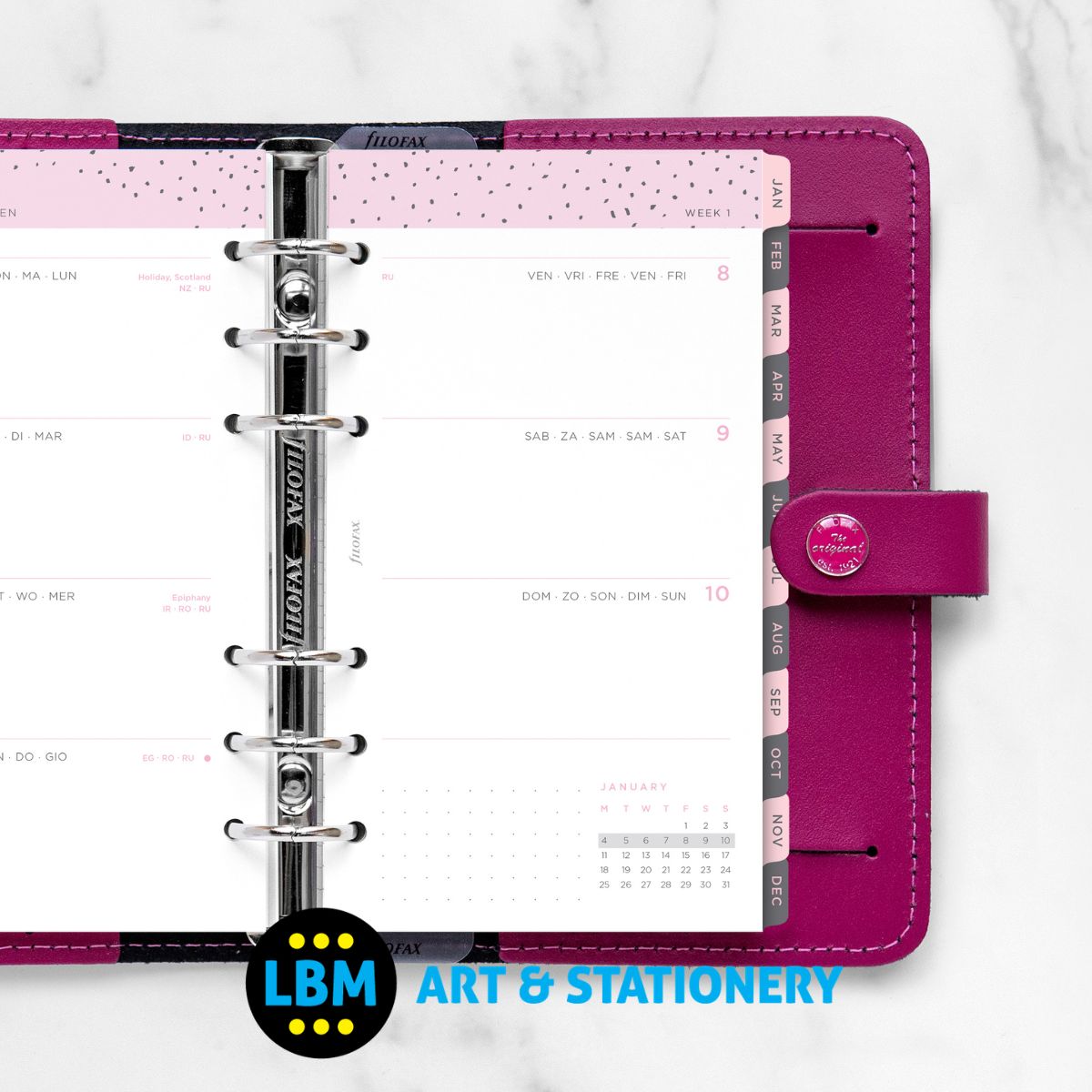 Filofax - 2027 Week On Two Pages Confetti Design Diary Refill - Personal Organiser - 27-68491