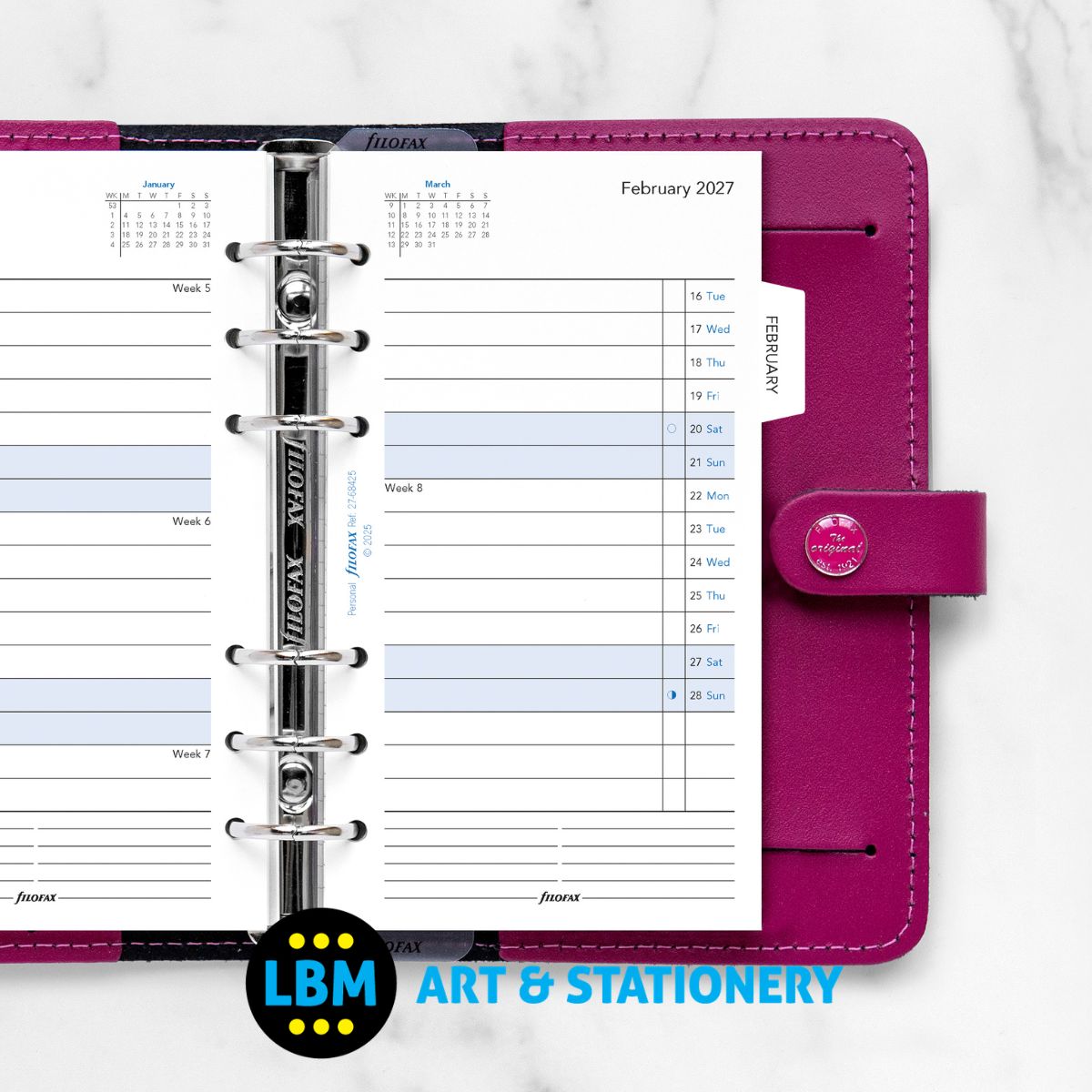  - Filofax - 2027 Month On Two Pages with Month Tabs Diary Refill - Personal - 27-68425 - LBM Art & Stationery Store