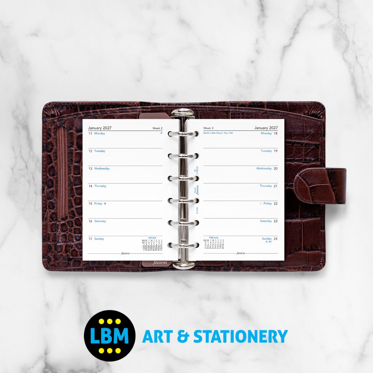 Filofax - 2027 Week On One Page Diary Refill - Pocket Organiser - 27-68226