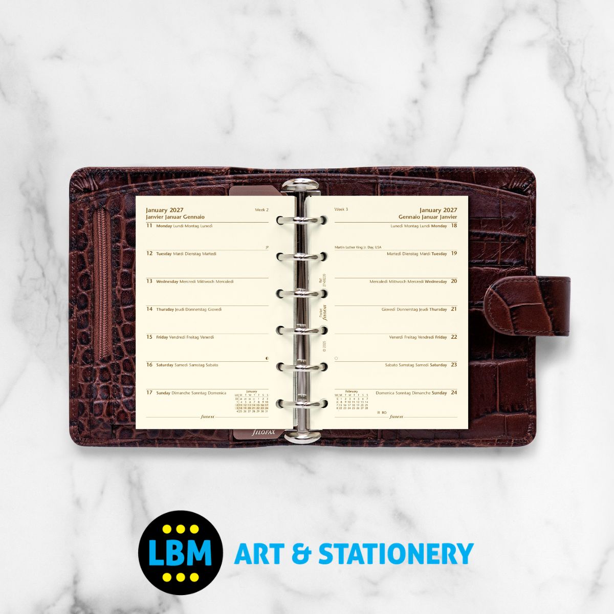 Filofax - 2027 Week On One Page Cotton Cream Diary Refill - Pocket Organiser - 27-68239
