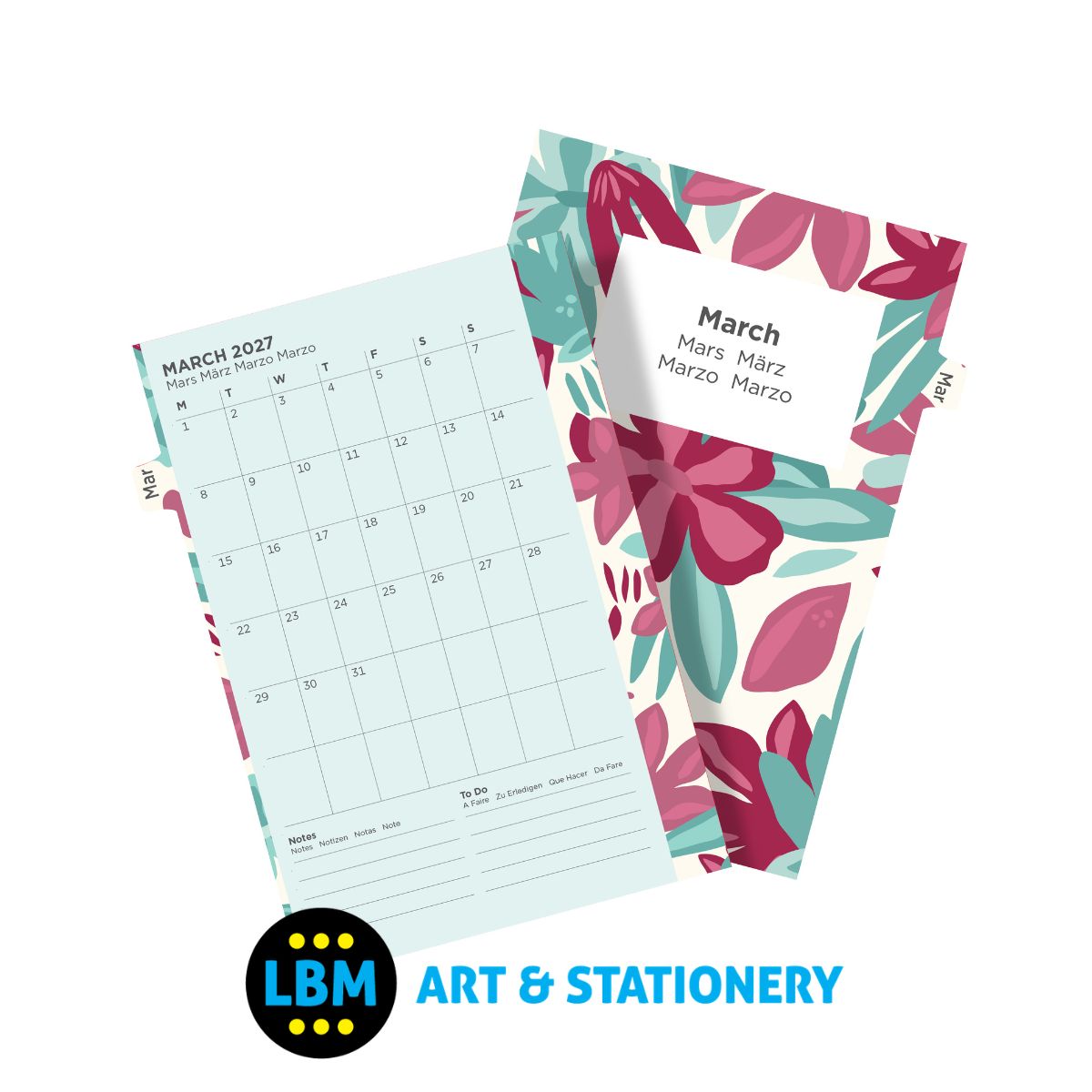  - Filofax - 2027 Week On Two Pages Floral Diary Pack - Pocket Organiser - 27-6321 - LBM Art & Stationery Store