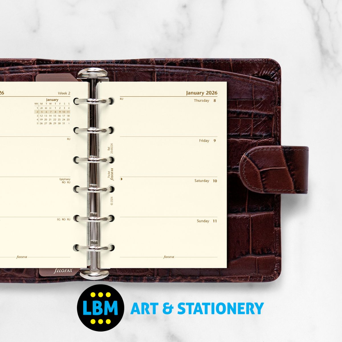  - Filofax - 2027 Week On Two Pages Cotton Cream Diary Refill - Pocket Organiser - 27-68224 - LBM Art & Stationery Store