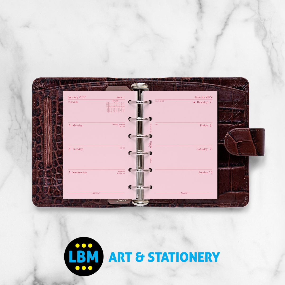  - Filofax - 2027 Week On Two Pages Pink Diary Refill - Pocket Organiser - 27-68278 - LBM Art & Stationery Store