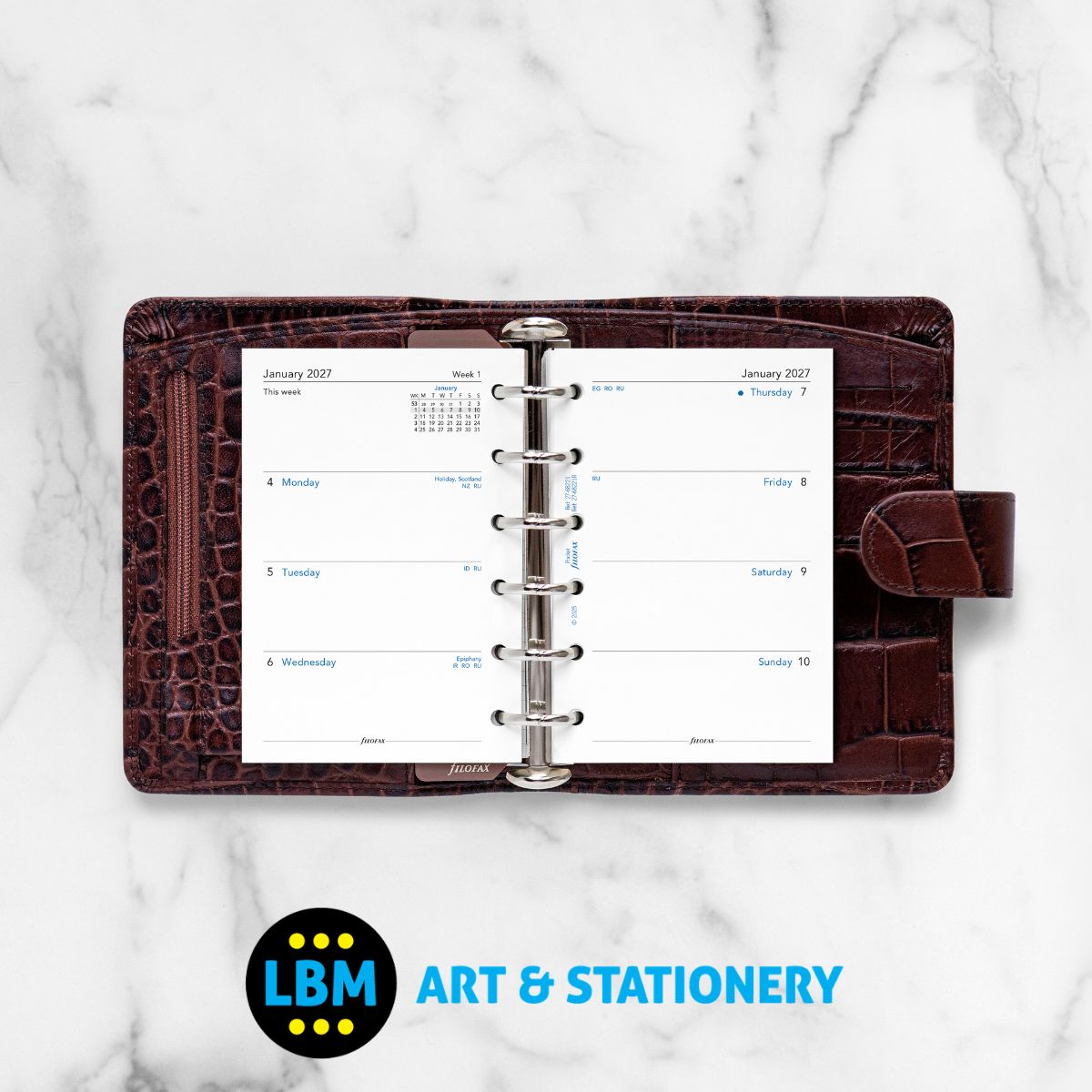 Filofax - 2027 Week On Two Pages Recycled Diary Refill - Pocket Organiser - 27-68221R