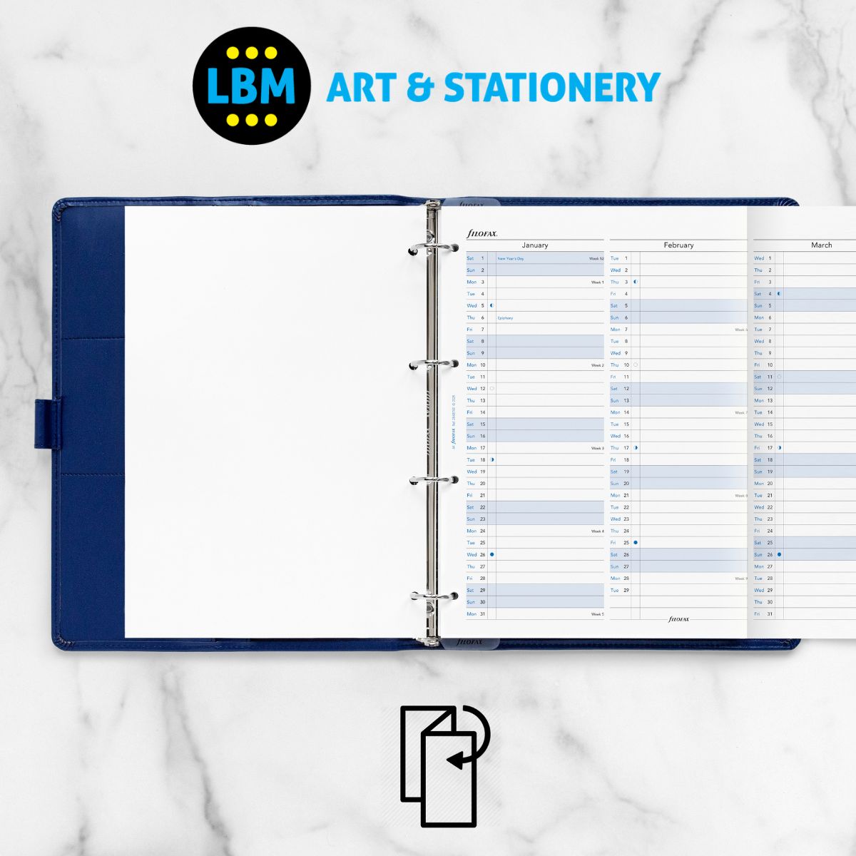  - Filofax  - 2028 Year Planner Vertical Layout Diary Refill - A4 Organiser - 28-68702 - LBM Art & Stationery Store