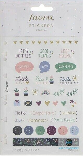 Filofax - Garden Assorted Stickers Personal A5 Multifit Refill 132741 - LBM Art & Stationery Store