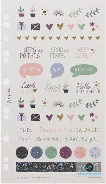 Filofax - Garden Assorted Stickers Personal A5 Multifit Refill 132741 - LBM Art & Stationery Store