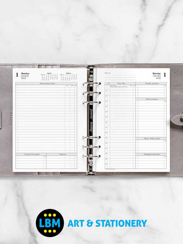 Filofax - 2024 A5 Diary Refill Professional Two Pages Per Day Dated Pack 24-TM7031 - LBM Art & Stationery Store