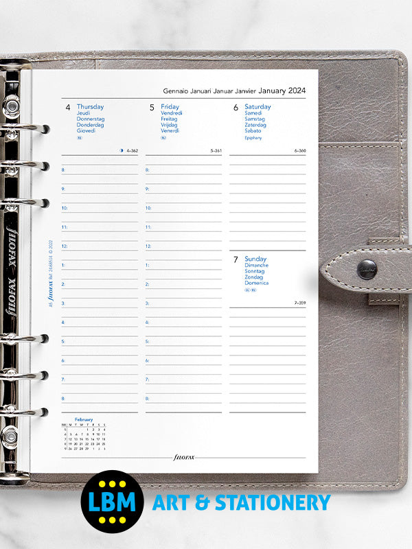 Filofax - 2024 A5 Diary Refill Week On Two Pages Multi-language 24-68514 - LBM Art & Stationery Store