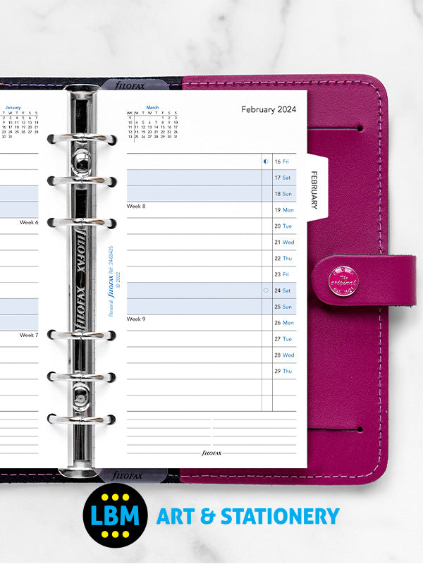 Filofax - 2024 Personal Diary Refill Month On Two Pages with Month Tabs 24-68425 - LBM Art & Stationery Store