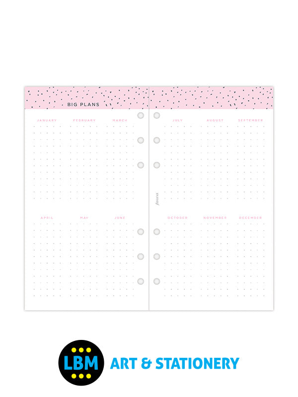 Filofax - 2024 Personal Diary Refill Week On Two Pages Confetti Design 24-68491 - LBM Art & Stationery Store