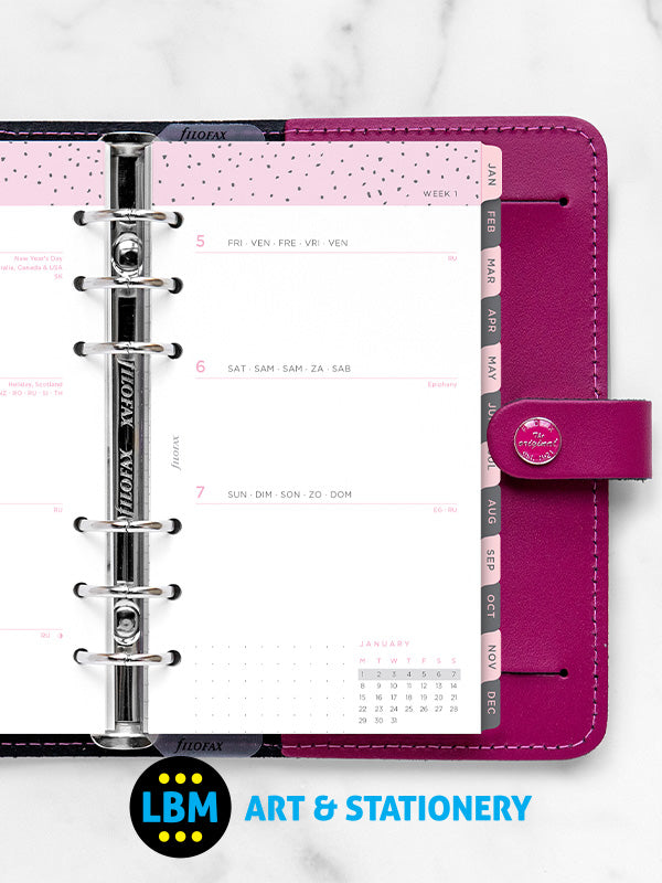 Filofax - 2024 Personal Diary Refill Week On Two Pages Confetti Design 24-68491 - LBM Art & Stationery Store