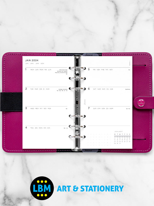 Filofax - 2024 Personal Diary Refill Week On Two Pages Minimal Design Refill 24-68490 - LBM Art & Stationery Store