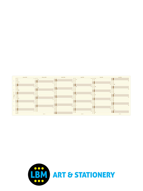 Filofax - 2024 Personal size Year Planner Vertical Layout Cotton Cream 24-68408 - LBM Art & Stationery Store