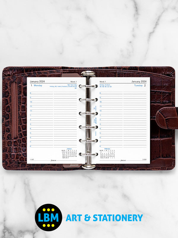 Filofax - 2024 Pocket Diary Refill One Day On A Page Organiser 24-68241 - LBM Art & Stationery Store