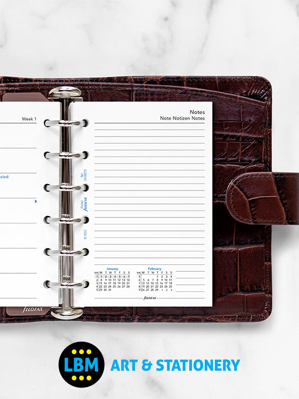Filofax - 2024 Pocket Diary Refill Week On One Page with Notes Insert 24-68209 - LBM Art & Stationery Store
