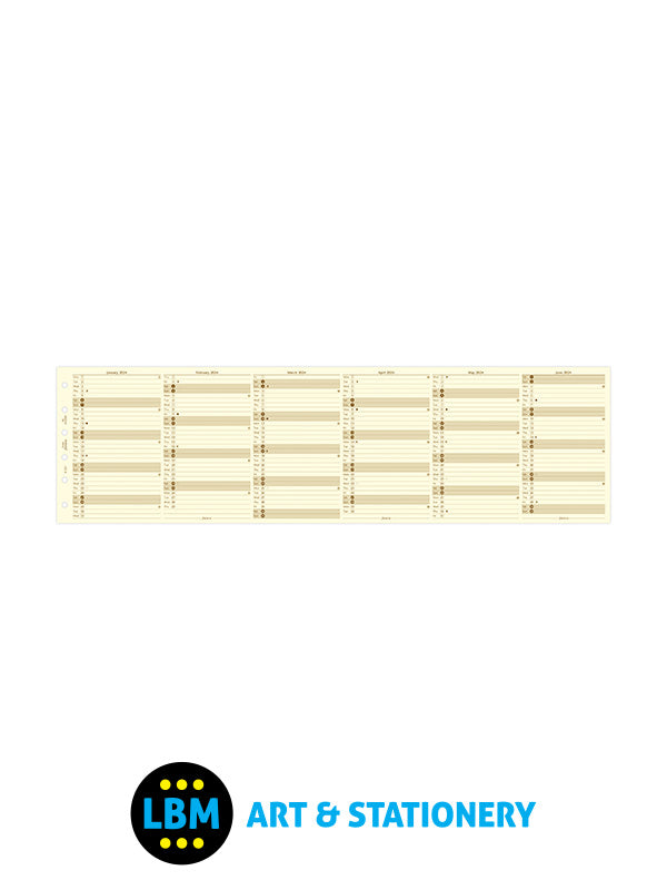 Filofax - 2024 Pocket size Year Planner Vertical Layout Cotton Cream 24-68208 - LBM Art & Stationery Store