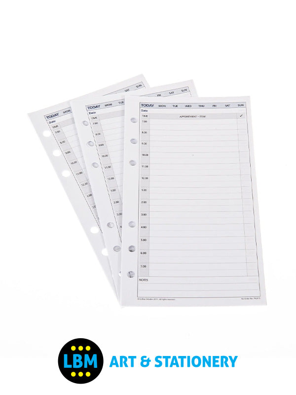 Collins - Personal size Undated Any Year Day Per Page Diary Insert Refill PR2015 - LBM Art & Stationery Store
