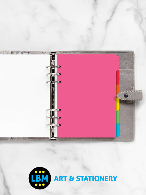 Filofax - A5 size Bright Coloured Index 6-Part Blank Tab Divider Refill 132618 - LBM Art & Stationery Store