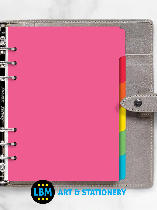 Filofax - A5 size Bright Coloured Index 6-Part Blank Tab Divider Refill 132618 - LBM Art & Stationery Store