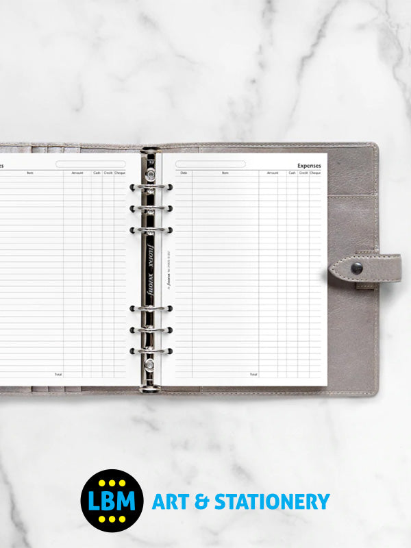 Filofax - A5 size Expenses Notepaper Organiser Refill 340605 - LBM Art & Stationery Store