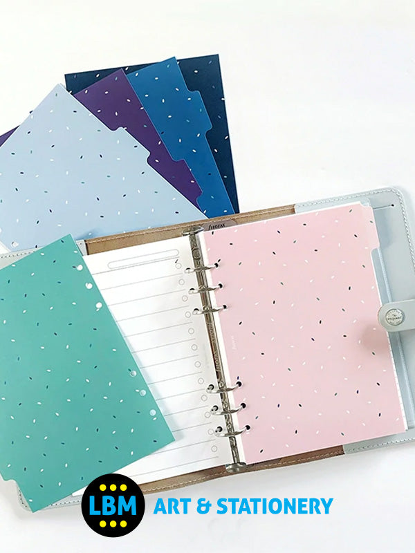 Filofax - A5 size Garden Design 6-Part Plastic Divider Organiser Refill 132740 - LBM Art & Stationery Store
