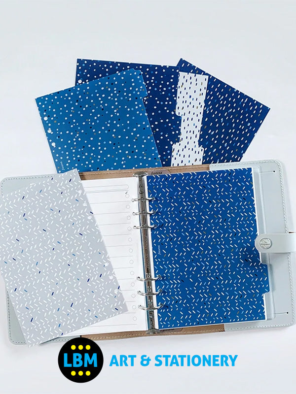 Filofax - A5 size Indigo Design 6-Part Plastic Divider Organiser Refill 132760 - LBM Art & Stationery Store