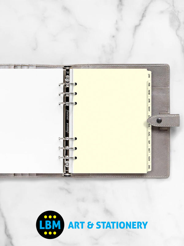 Filofax - A5 size January to December Index Cream Divider Organiser Refill 341693 - LBM Art & Stationery Store