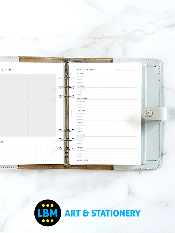 Filofax - A5 size Meal Planner Notepaper Organiser Refill 132683 - LBM Art & Stationery Store