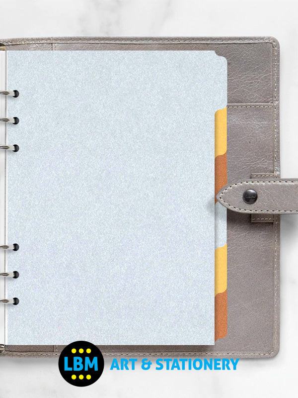 Filofax - A5 size Metallic Coloured Index 6-Part Blank Tab Divider Refill 132619 - LBM Art & Stationery Store