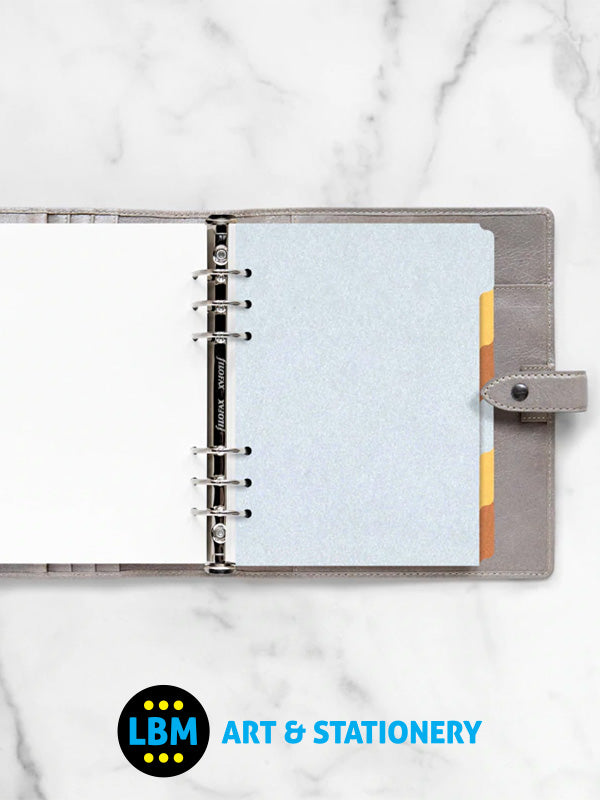Filofax - A5 size Metallic Coloured Index 6-Part Blank Tab Divider Refill 132619 - LBM Art & Stationery Store