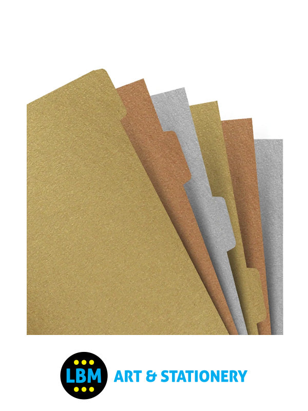 Filofax - A5 size Metallic Coloured Index 6-Part Blank Tab Divider Refill 132619 - LBM Art & Stationery Store
