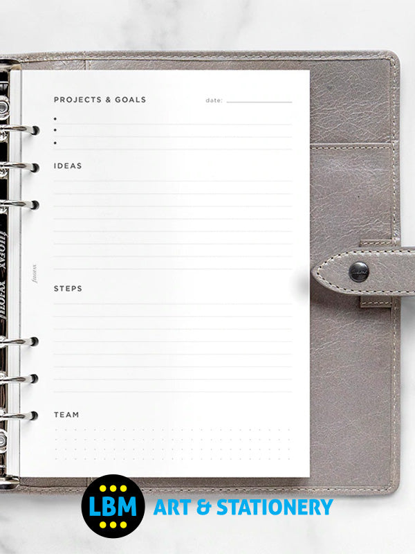 Filofax - A5 size Projects & Goals Tracker Notepaper Organiser Refill 132685 - LBM Art & Stationery Store