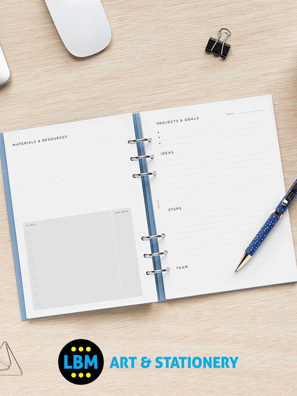 Filofax - A5 size Projects & Goals Tracker Notepaper Organiser Refill 132685 - LBM Art & Stationery Store