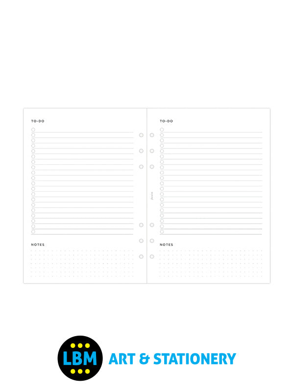 Filofax - A5 size To Do Organiser Minimal Design Refill 132863 - LBM Art & Stationery Store